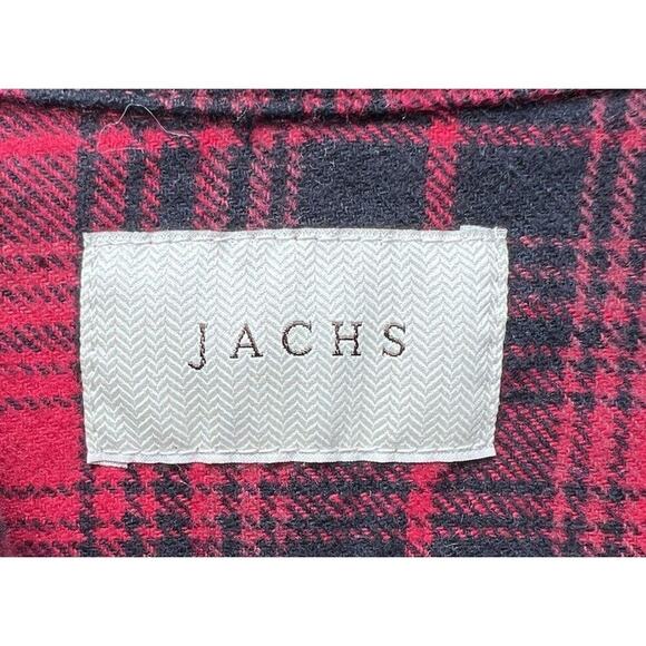 Jachs Red Tartan Plaid Flannel Shacket Shirt Button Up Style 974954 Mens XL - Picture 8 of 9